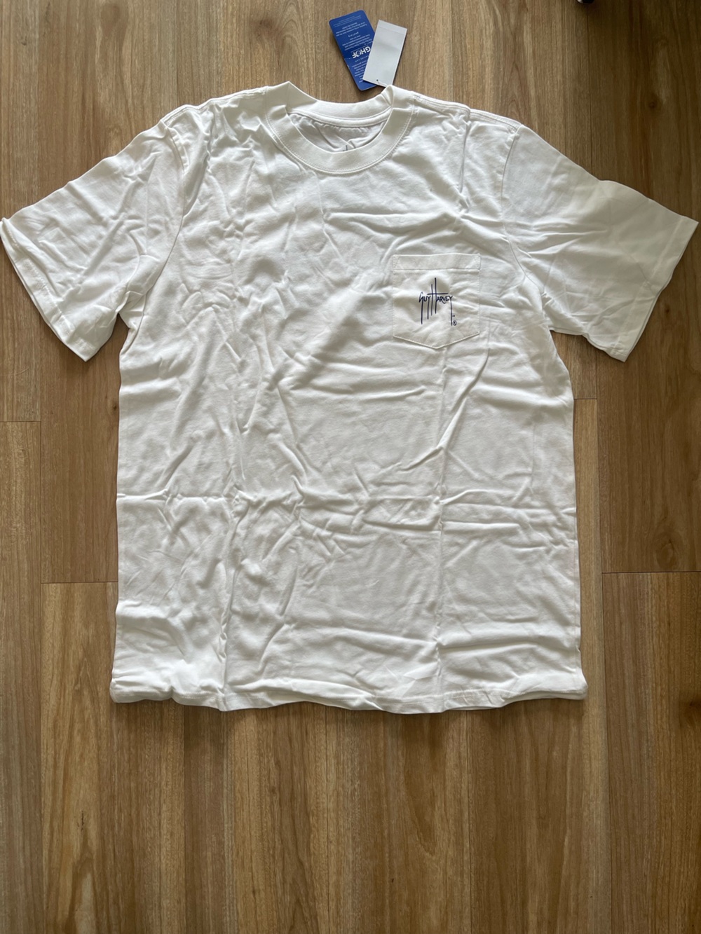 Guy Harvey White Short Sleeve Crewneck Pocket Tee